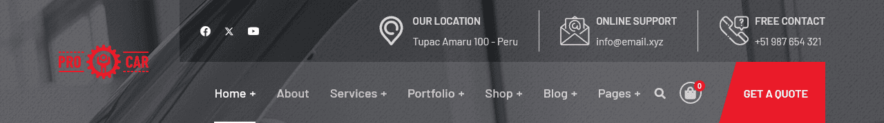 Header Top Bar Overlap header